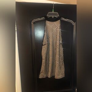 Dressy black and gold glitter tank halter top